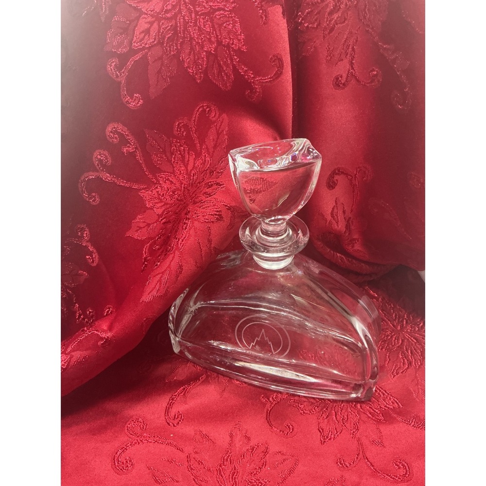 Vintage Commemorative Mountain Logo Glass Decanter 1977-2017 with Stopper Clear